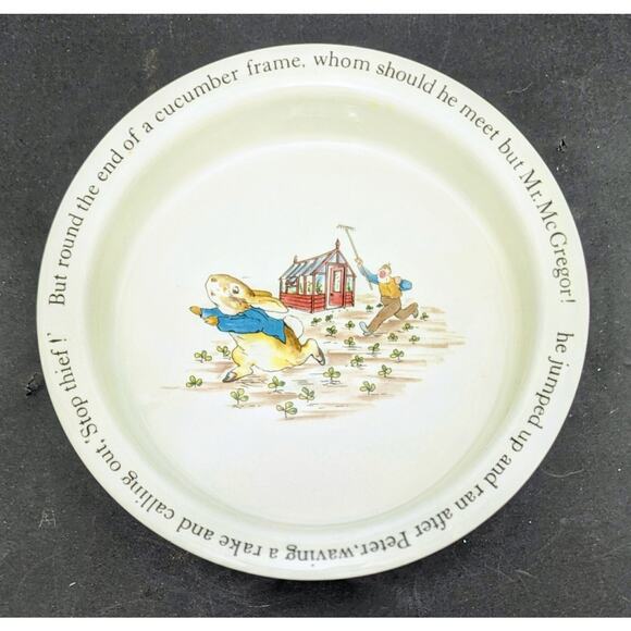 Wedgwood PETER RABBIT (STOP THIEF) *1 Porringer Bowl* 6 5/8" England EXC - Picture 1 of 4